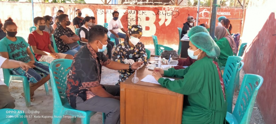 KEGIATAN DETEKSI DINI PENYAKIT TIDAK MENULAR (PTM)  PUSKESMAS PENFUI DI KANTOR LURAH MAULAFA